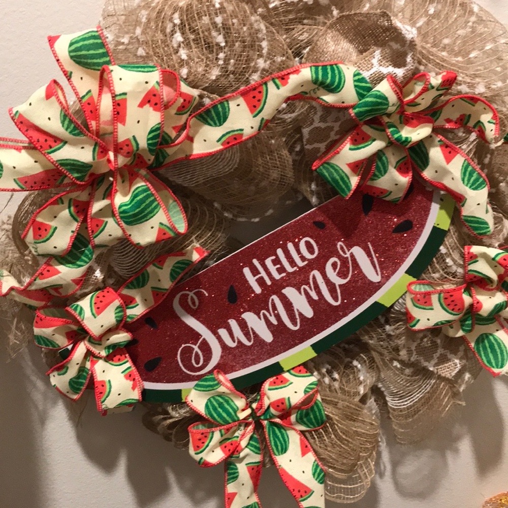 Summer Picnic Watermelon 🍉 Wreath Custom Handmade Final Sale